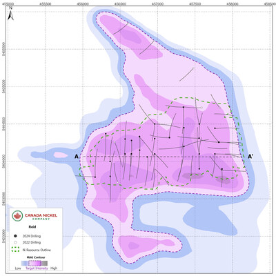 Figure 1 – Plan View of Reid Nickel Sulphide Resources, Reid Nickel Sulphide Project, Ontario. (CNW Group/Canada Nickel Company Inc.)