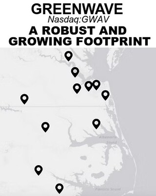 Greenwave Technology Solutions, Inc.'s Footprint of Metal Recycling Facilities in Virginia and North Carolina as of December 11, 2024