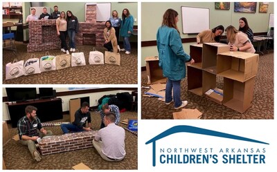 Hain's Walmart Sales team volunteers at the Northwest Arkansas Children's Shelter.