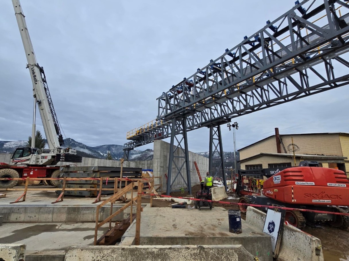 Conveyor infrastructure installed to feed the concentrate load-out facility