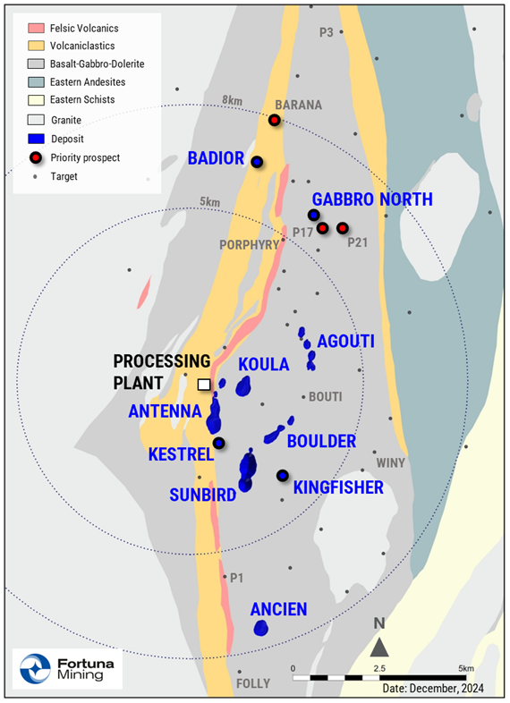 Séguéla Mine deposit locations