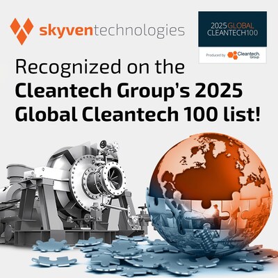 Skyven Technologies and their Arcturus steam-generating heat pump recognized on the 2025 Global Cleantech 100 List.