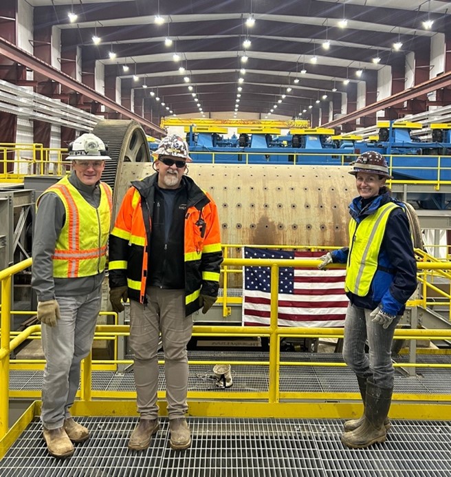 Caroline Donally, Managing Partner Sprott Streaming, at the site last week accompanied by Mike Eiselein, Process Manager and Tom Francis, General Manager