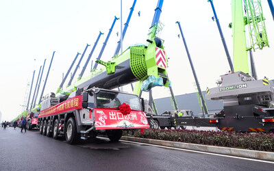 Over 850 Zoomlion cranes depart from Zoomlion's Smart Industrial City in Changsha, China, for global destinations on February 7