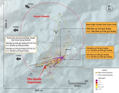 Figure 2: Plan View of the Apollo System Highlighting Drill Holes in this Release (CNW Group/Collective Mining Ltd.)