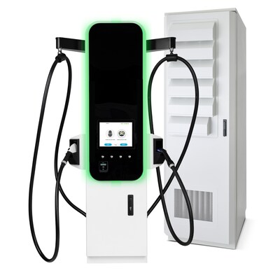 Gen 4 Public Dispenser System with 360 kW power cabinet, and CCS and NACS connectors