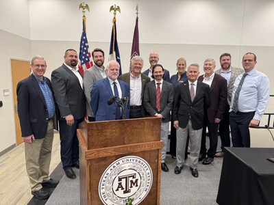 Members of the Natura Resources LLC team pose with leaders and faculty at Texas A&M University.