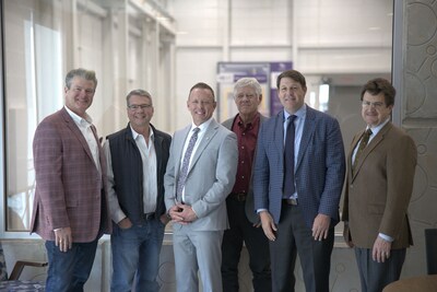 U.S. Congressman Jodey Arrington (second from right) was among several decision makers visiting with (at center) Abilene Christian University President Phil Schubert and (behind him) Natura Resources Founder and CEO Doug Robison.