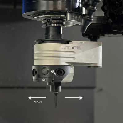 The D’Andrea TA-Center head adds a programmable U-axis, enabling turning of parts up to 400mm on horizontal and vertical machining centers