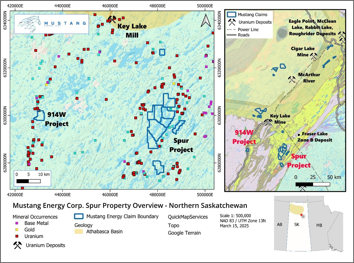 Mustang Energy Corp. Spur and 914W Project Location Map1