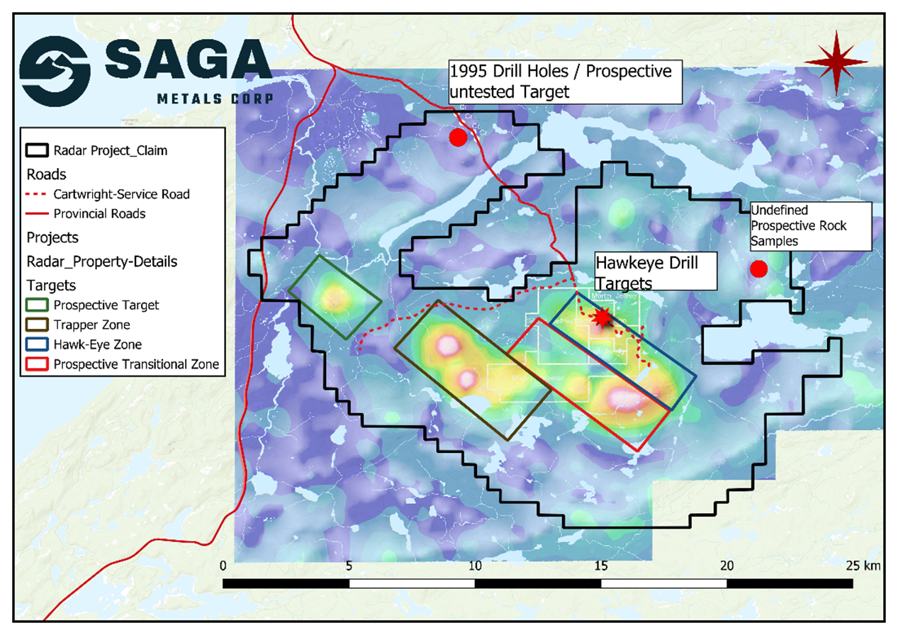 Target zone map of SAGA’s Radar property